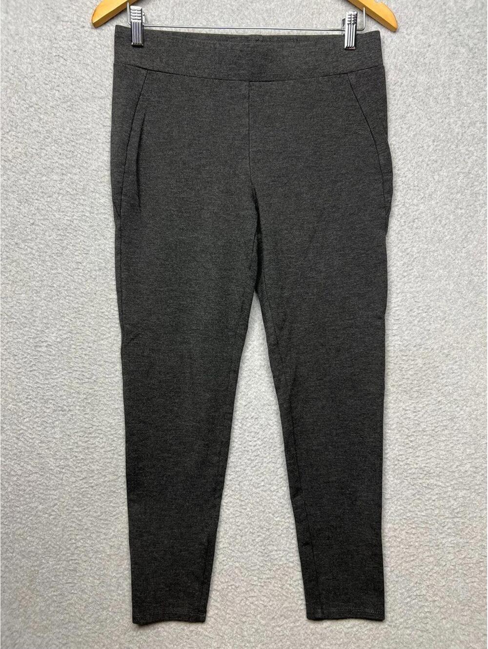 Ann Taylor Pants Womens Ponte Slim Leg Pull On Stretch Gray M Casual Office Work
